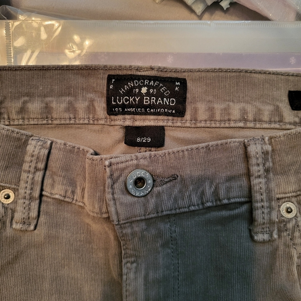 Lucky Brand corduroy brownish/grayish Brooke skinny jeans, Size 8/29, EUC - Picture 3 of 6